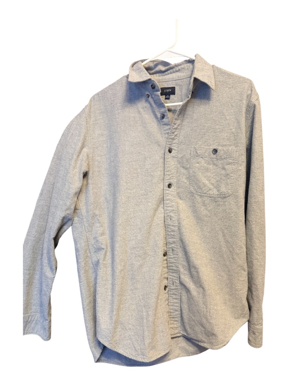J. Crew Men’s Casual Long-Sleeve Button-Down Shirt — Light Gray